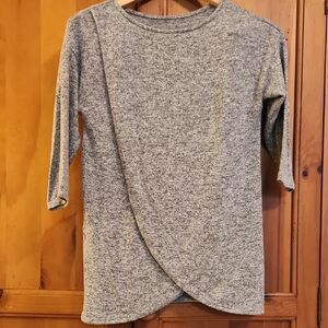 Gray Knit Long Sleeve Top